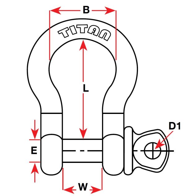 Titan Bow Shackle Dimensions