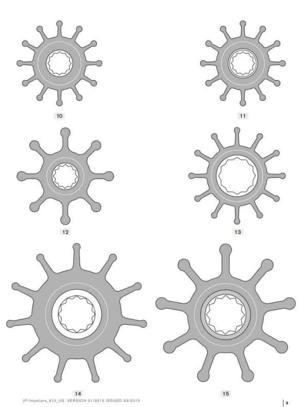 SPX Johnson Impeller F6B-9 09-812B-1 MC97 Jabsco 13554-0001 2