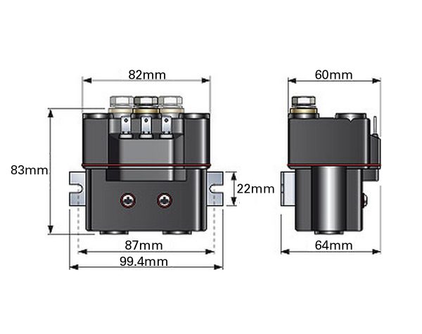 Quick T6315-12 Solenoid Single Pole Dimensions