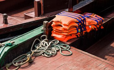 Life Jackets on a dock in Australia