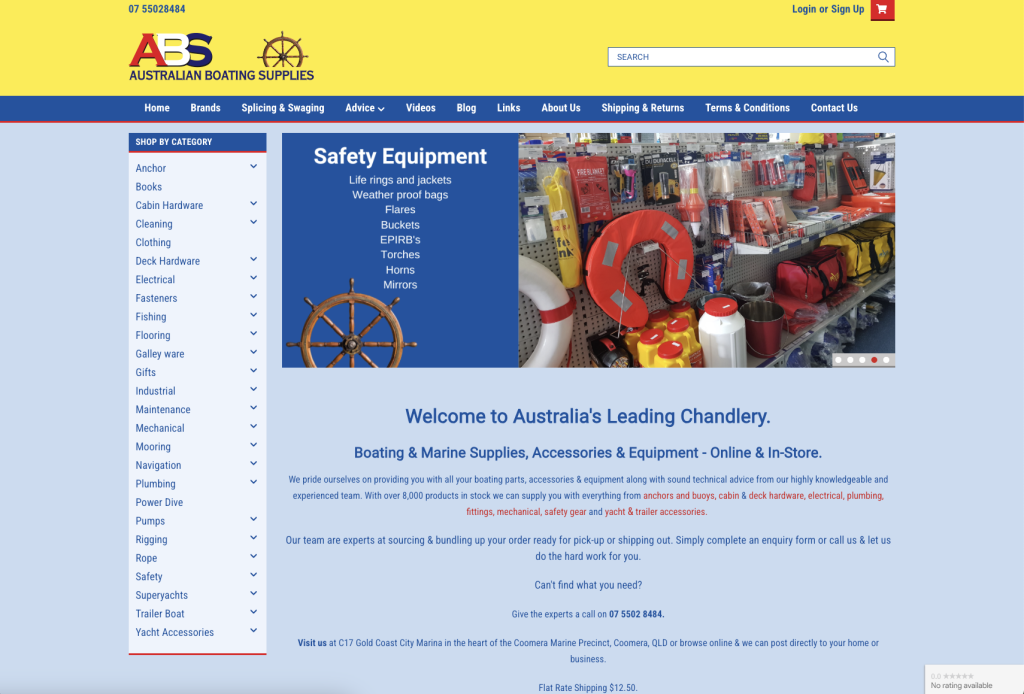 Australian Boating Supplies website