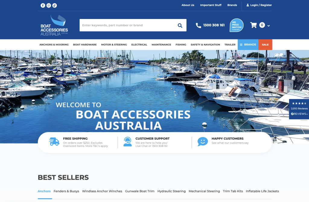 Boat Accessories Australia website