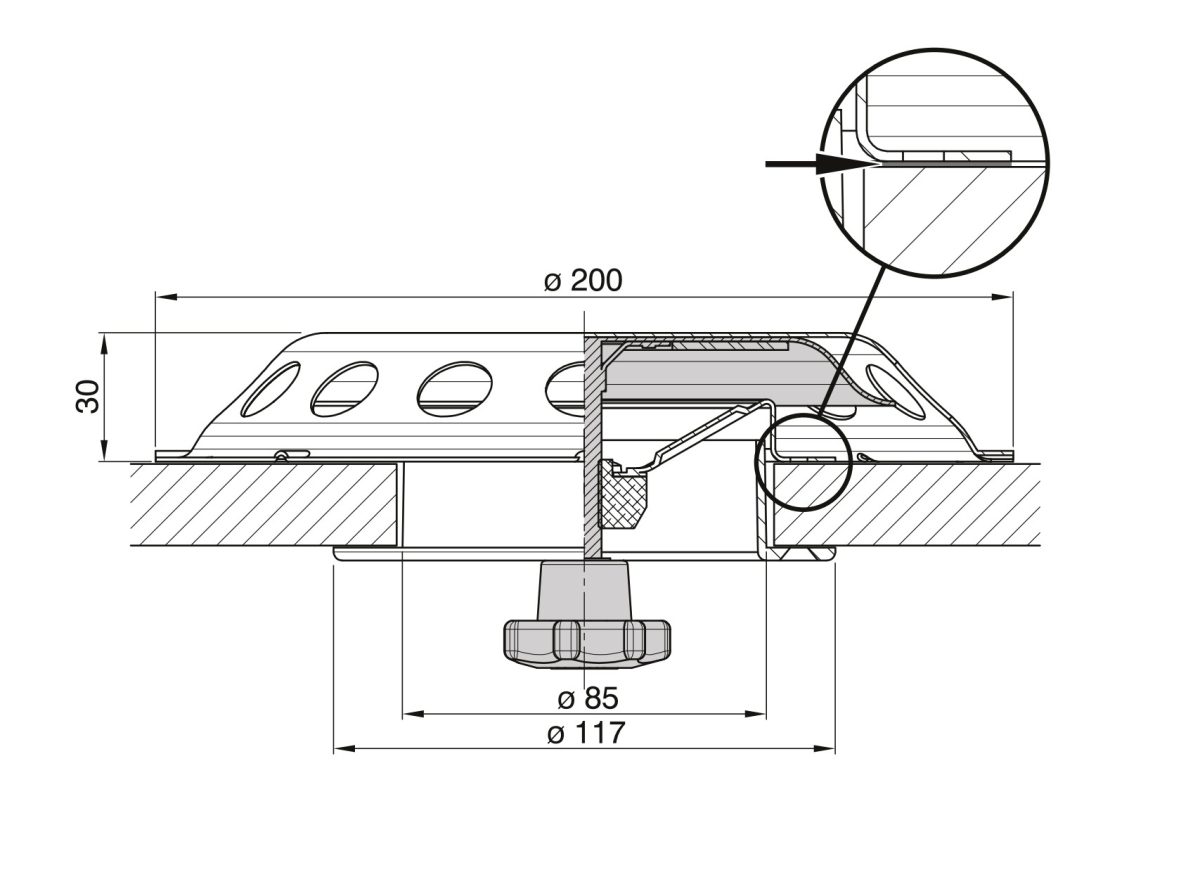 Vetus UFO2 DECK Ventilator Dimensions