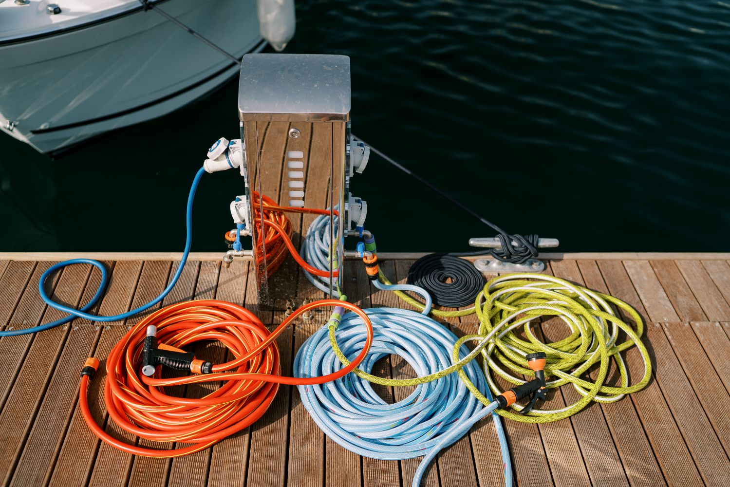 Hoses for maintenance of boat