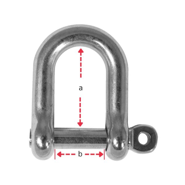 BLA Standard ‘D’ Shackles – 316 Stainless Steel Captive Pin - 8mm