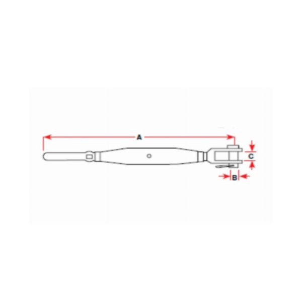 BLA Turnbuckle Swage and Fork – 316 Stainless Steel Mini / 3mm x M5