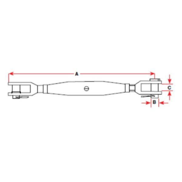 BLA Closed Body Turnbuckles – 316 Stainless Steel Fork and Fork / M5