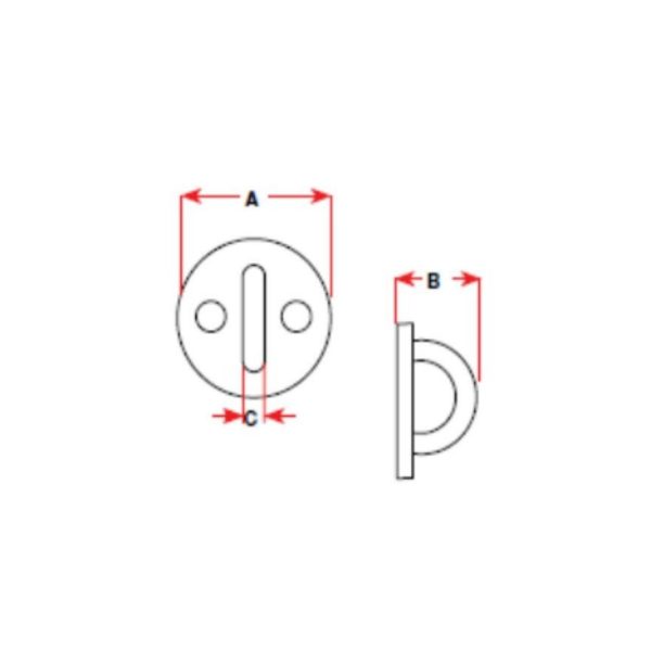 BLA Pad Eyes – Round / 304 Stainless Steel / 6mm x 40mm Diameter