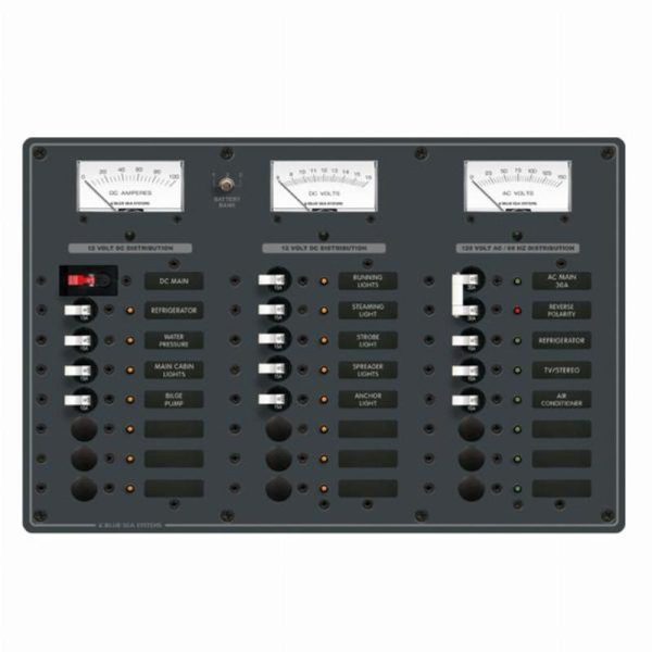 Blue Sea AC Main + 6 Positions/DC Main + 15 Positions (120V Model)