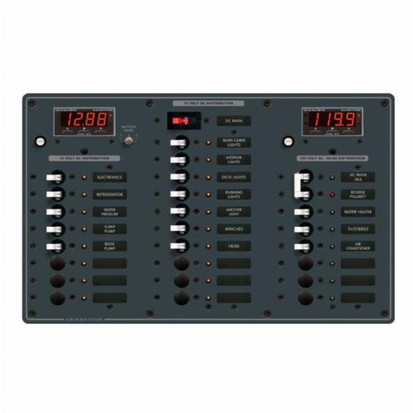 Blue Sea AC Main + 6 Positions/DC Main + 18 Positions (120V Model)