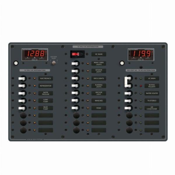 Blue Sea AC Main + 6 Positions/DC Main + 18 Positions European (230V Model)