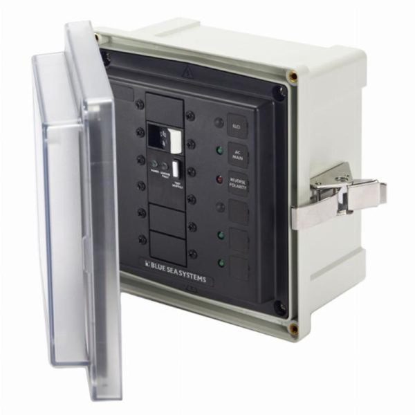 Blue Sea SMS Surface Mount System Panel Enclosure - 120V AC / 50A ELCI Main - 2 blank circuit positions