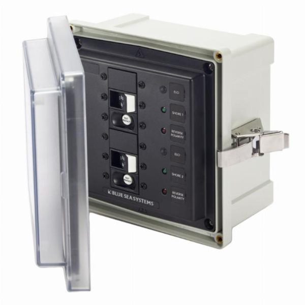 Blue Sea SMS Surface Mount System Panel Enclosure - 2 x 120V AC / 30A ELCI Main