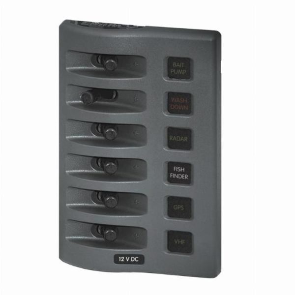 Blue Sea WeatherDeck 12V DC Waterproof Fuse Panel - Gray 6 Positions