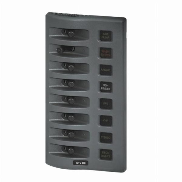 Blue Sea WeatherDeck 12V DC Waterproof Fuse Panel - Gray 8 Positions