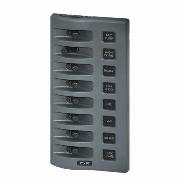 Blue Sea WeatherDeck 12V DC Waterproof Switch Panel - 8 Position