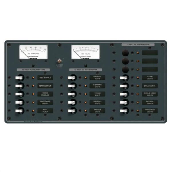 Circuit Breaker Panel DC Branch Traditional Metal with DC Meter - 100A