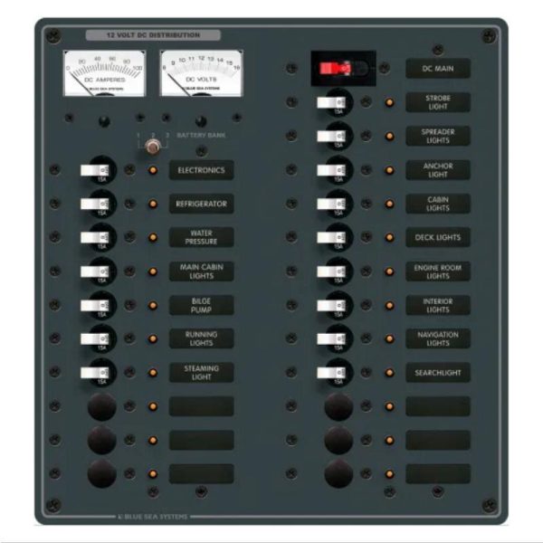 Circuit Breaker Panel DC Branch Traditional Metal with DC Meter - 100A