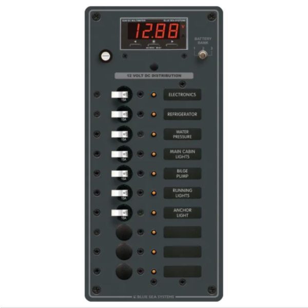 Circuit Breaker Panel DC Branch Traditional Metal with Digital Meter - 100A