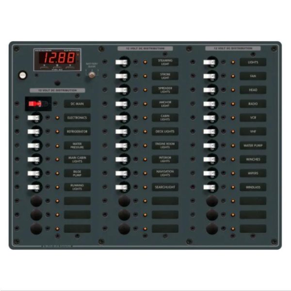 Circuit Breaker Panel DC Branch Traditional Metal with Digital Multi-meter - 100A