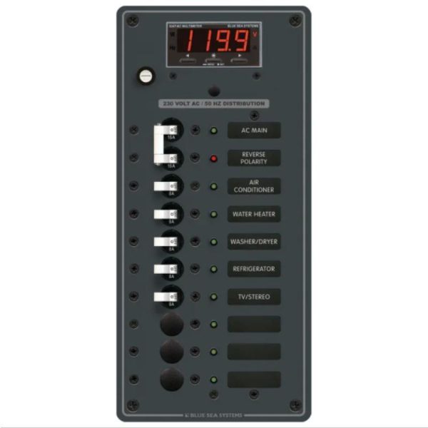 Circuit Breaker Panel with Digital Multi-meter 230V AC - Main + 8 Positions