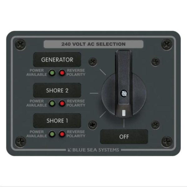 Rotary Switch AC Source Selection Traditional Metal - 65 Amp 3 Positions + OFF