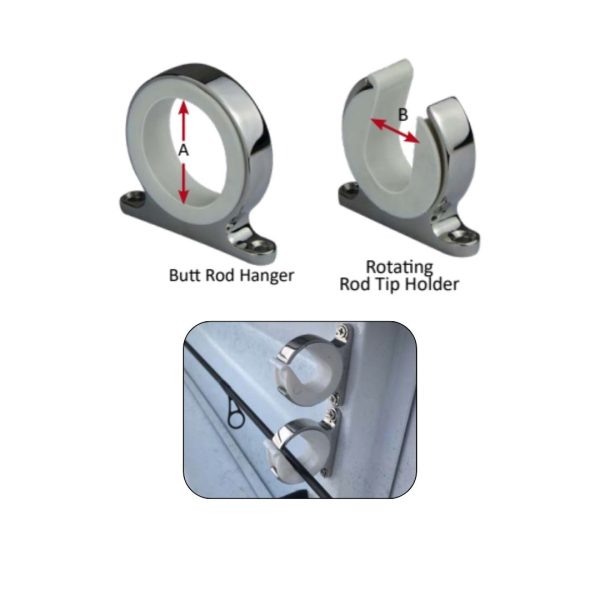 RELAXN Rod Storage Hanger / Holder - 2 PCS. 316 Stainless Steel / SAW-49144 1