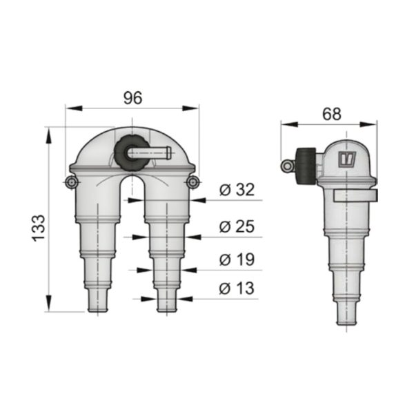 VETUS Airvent with Valve 13 / 19 / 25 / 32mm / AIRVENTV