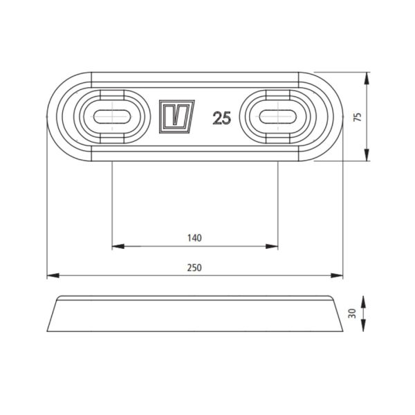 VETUS Aluminium Hull Anode Type - 25 / ALU25C