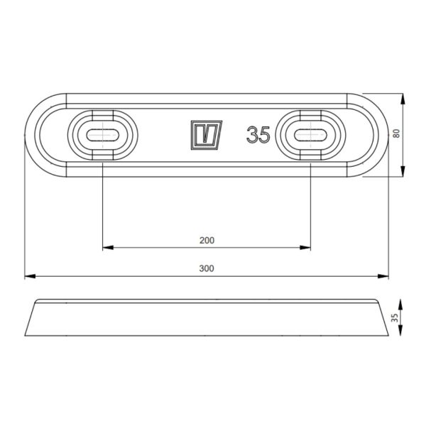 VETUS Aluminium Hull Anode Type - 35 / ALU35C