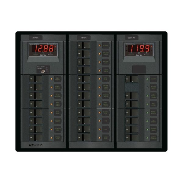 BLUE SEA 12 Volt DC Main + 19 Positions/230 Volt AC Main + 6 Positions / BS-1219