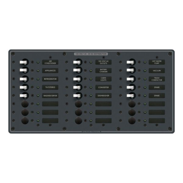BLUE SEA Traditional Metal AC Panel - 24 Positions / BS-8265