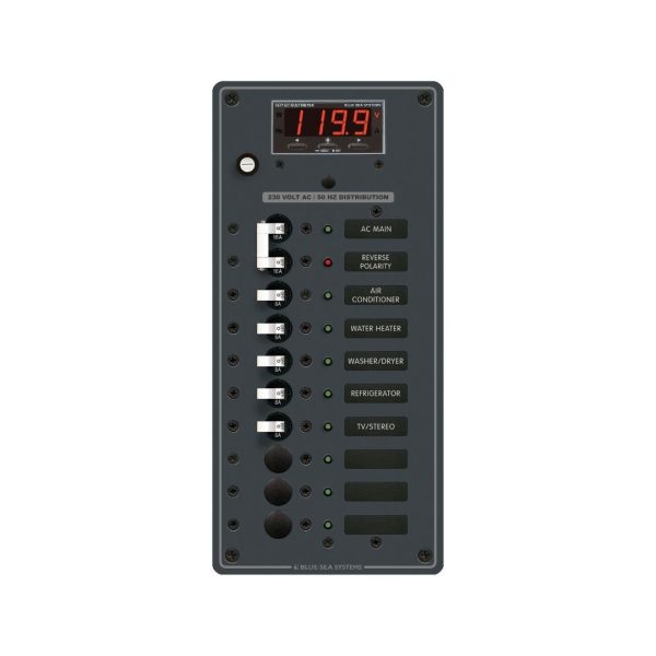 Circuit Breaker Panel w/ Digital Multi-meter 230V AC - Main + 8 Pos / BS-8506