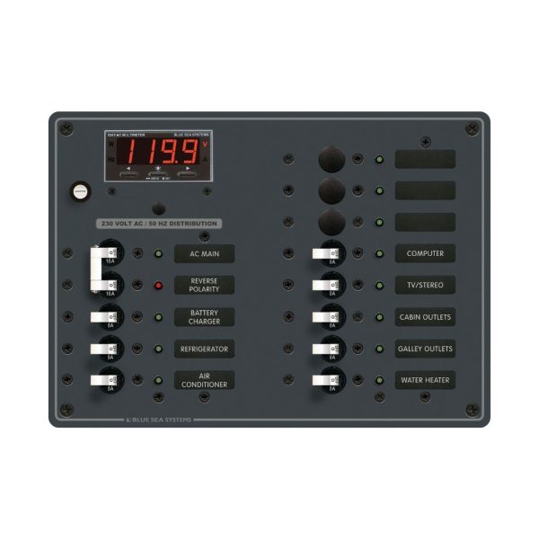 Circuit Breaker Panel with Digital Multi-meter 230V AC - Main + 11 Positions / BS-8507